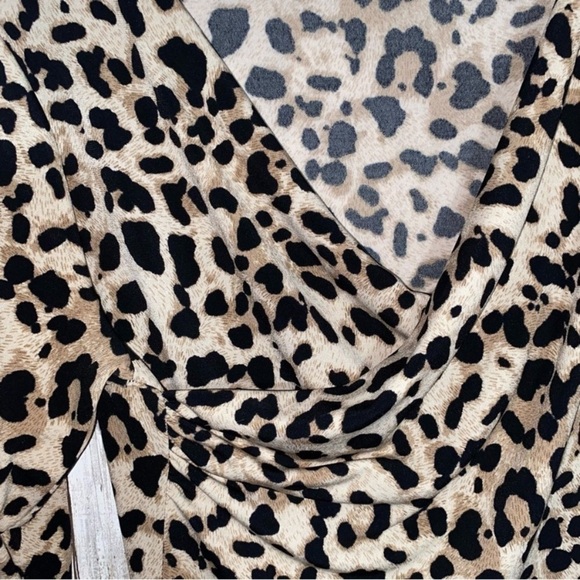 Vince Camuto Cheetah Cinched Waist Blouse - Picture 2 of 5